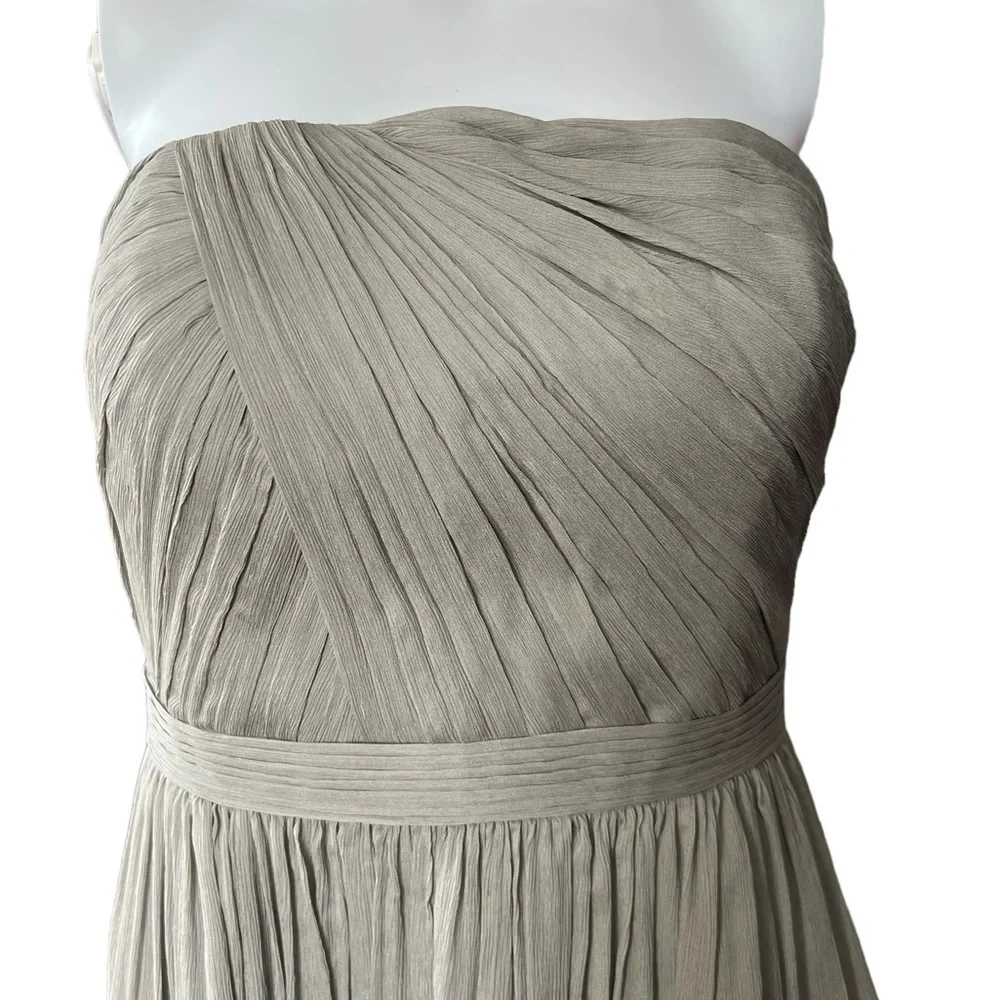 J. Crew - Womens Grey Silk Strapless Dress Sz 2